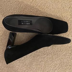 Stuart Weitzman Black Suede Leather Heels Size 10 Narrow